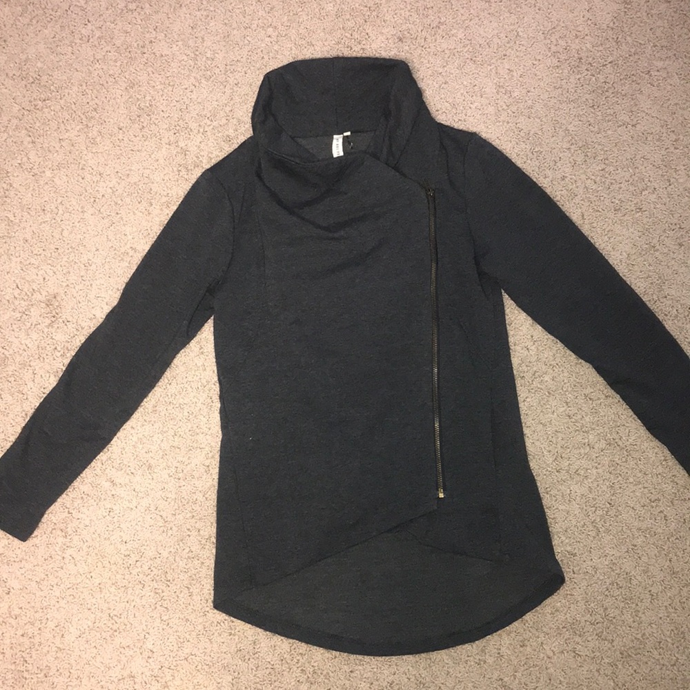 Dark Gray Wrap Zip Up